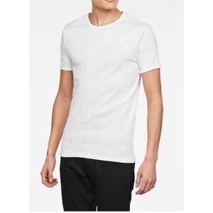 G-Star Raw Lash White Organic Cotton Crew Neck Logo T-Shirt Mens XL
